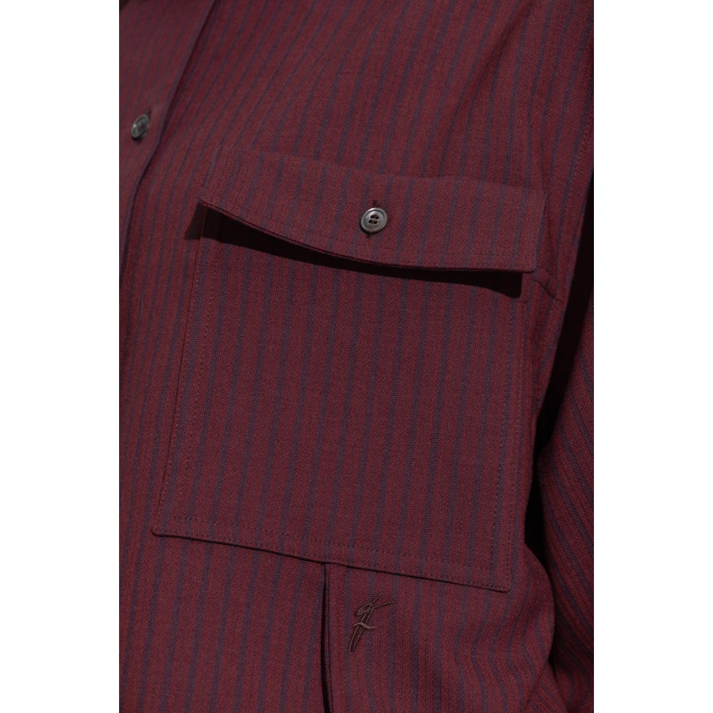 Salvatore Ferragamo Wijdvallend shirt met een gestreept patroon Red Dames