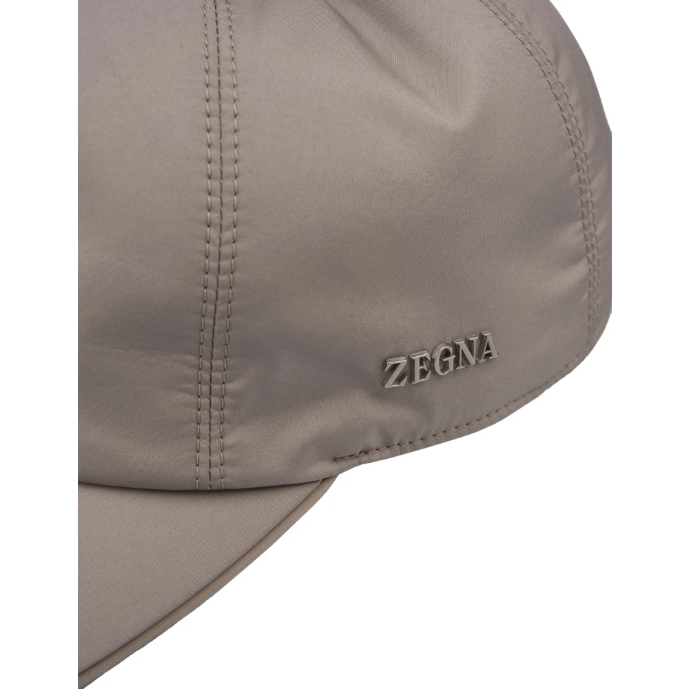 Ermenegildo Zegna Bruine Baseballpet met Logo Borduursel Brown Heren