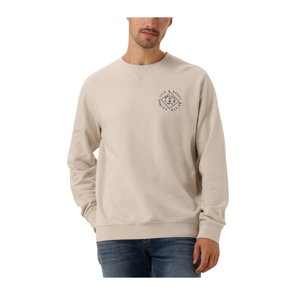 LYLE & SCOTT Heren Truien & Vesten Stamp Crew Neck Sweatshirt Beige