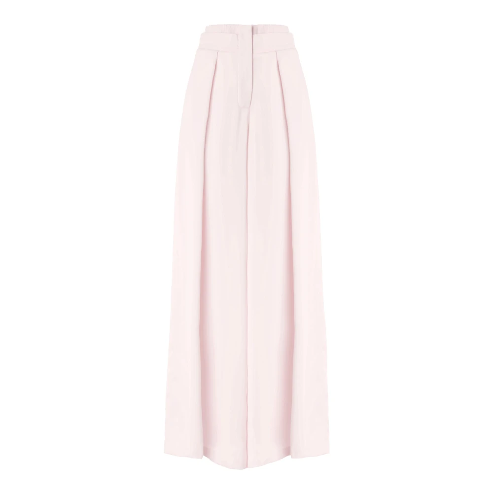 Genny Roze Palazzo Broek met Boxer Tailleband Pink Dames