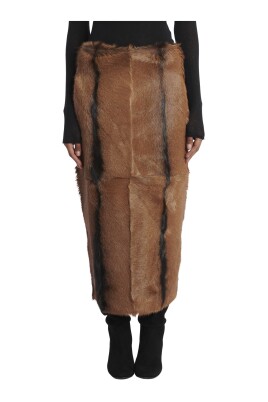jupe-en-peau-de-mouton-marron