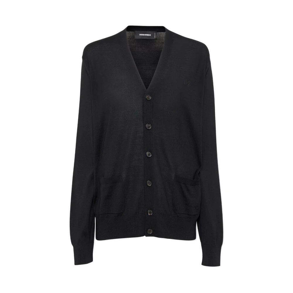 Dsquared2 Zwarte V-hals Gebreide Trui Black Dames