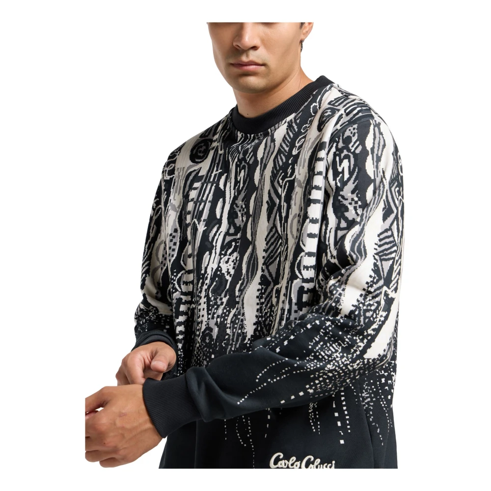 carlo colucci Pixel Gebreid Sweatshirt Black Heren