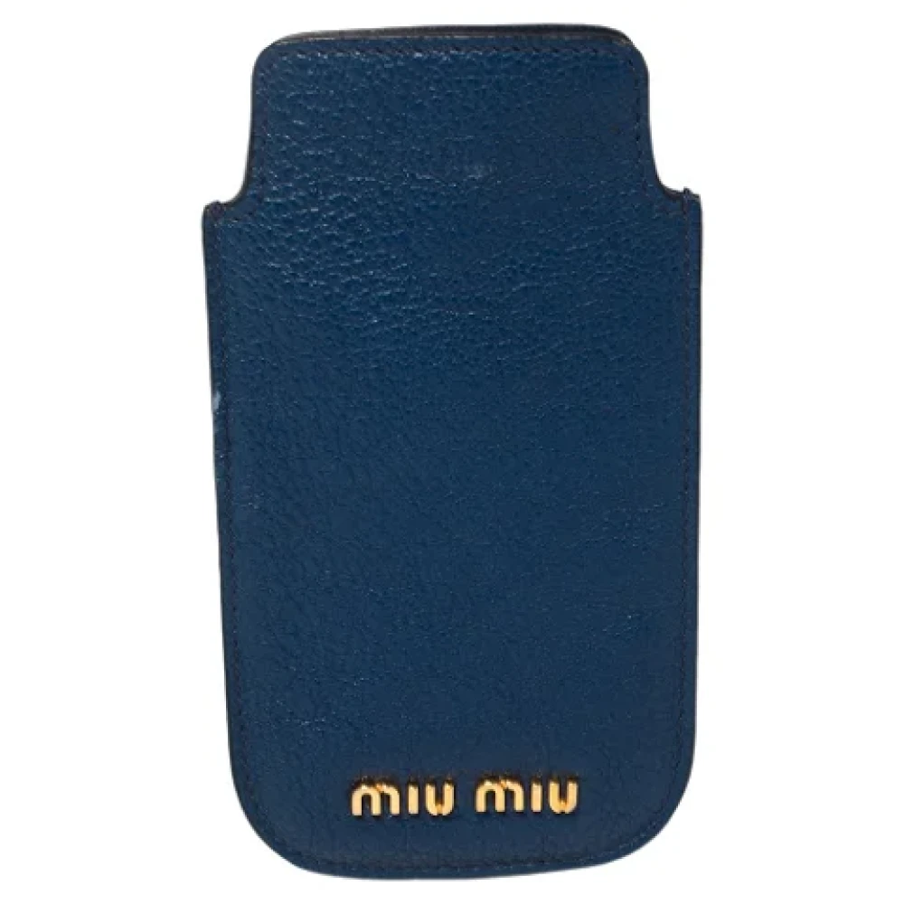 Miu Pre-owned Leather home-office Blue Dames