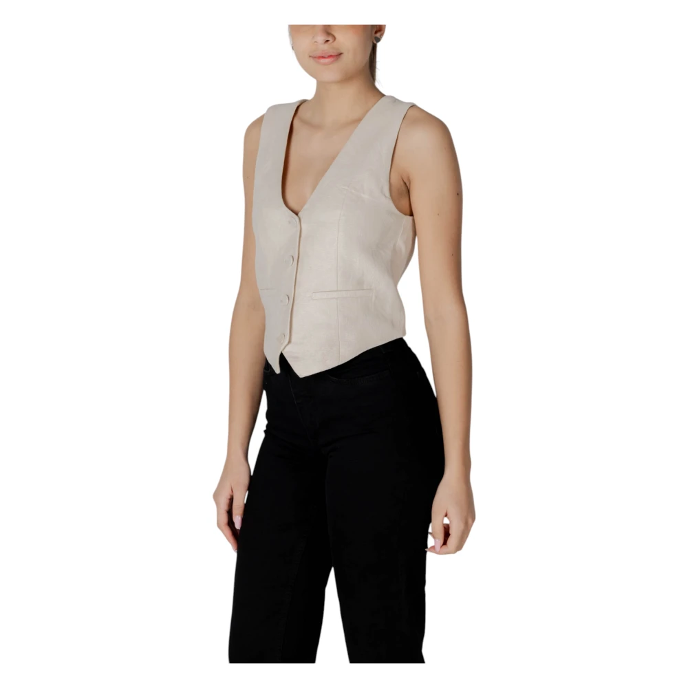 Desigual Stijlvolle Damesvest Katoenmix Beige Dames