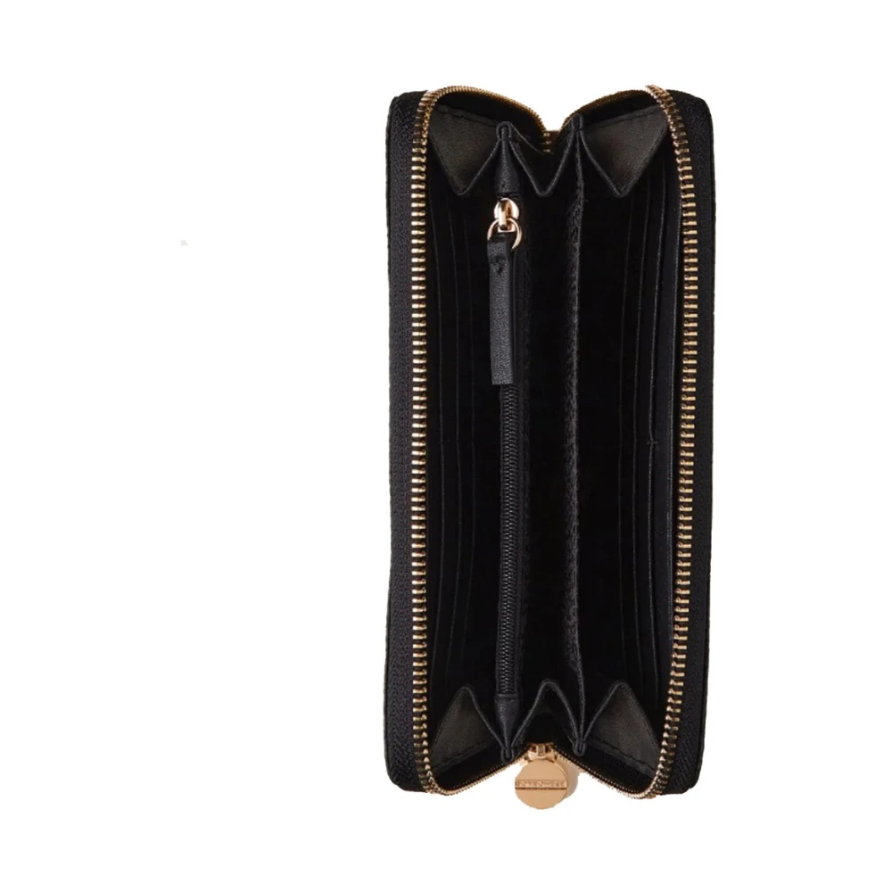 Borbonese Stijlvolle compacte portemonnee met ritssluiting Black Dames