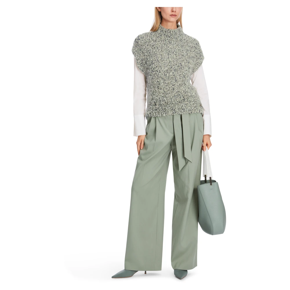 Marc Cain Mouwloze Bouclé Gebreide Trui White Dames