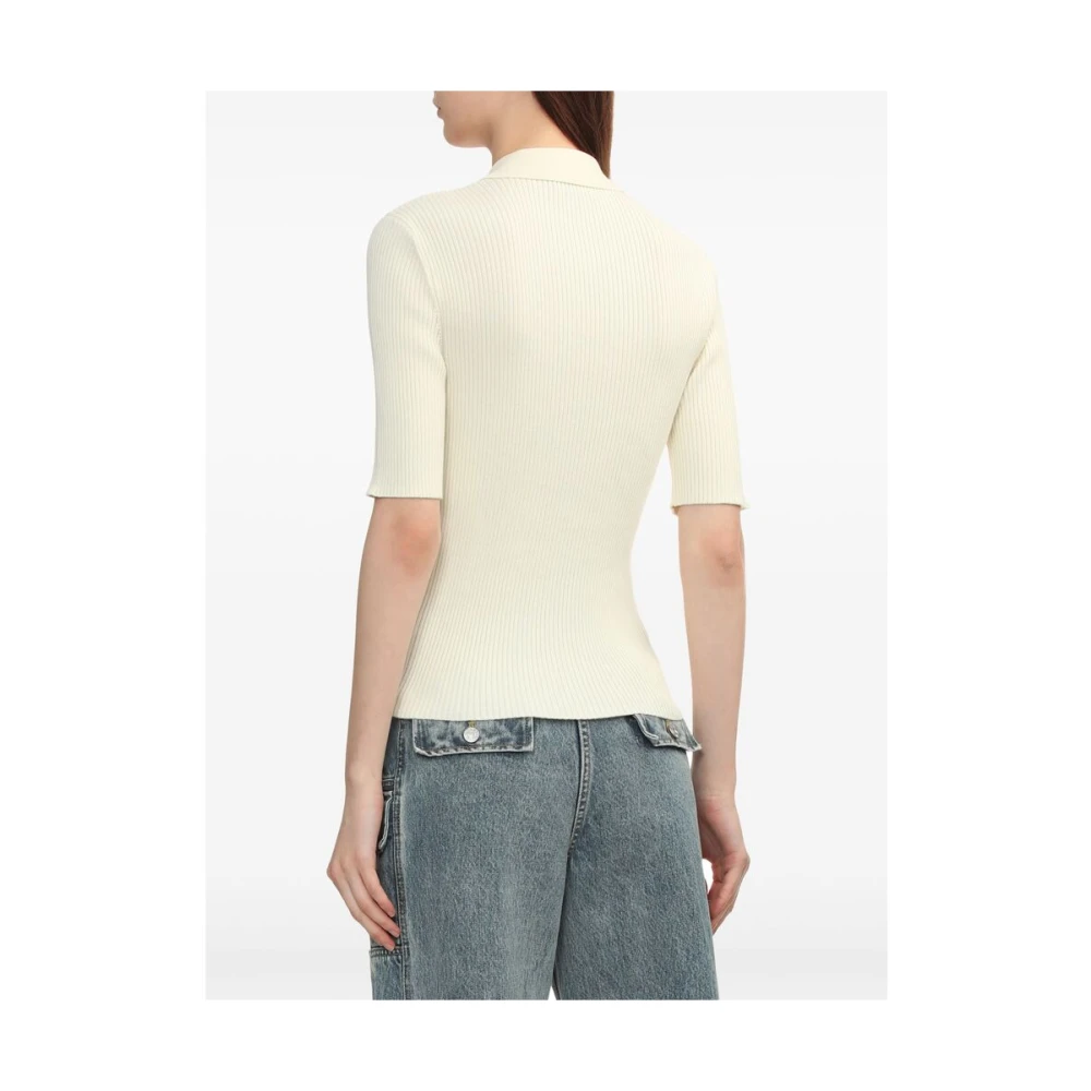 A.p.c. Witte Polo Kraag Sweater White Dames