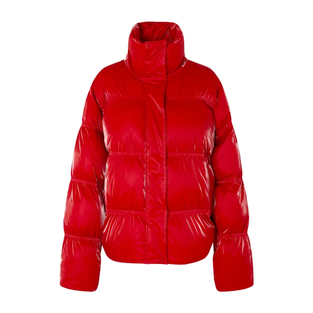 Cras Rode Pufferjas met Rits Red Dames