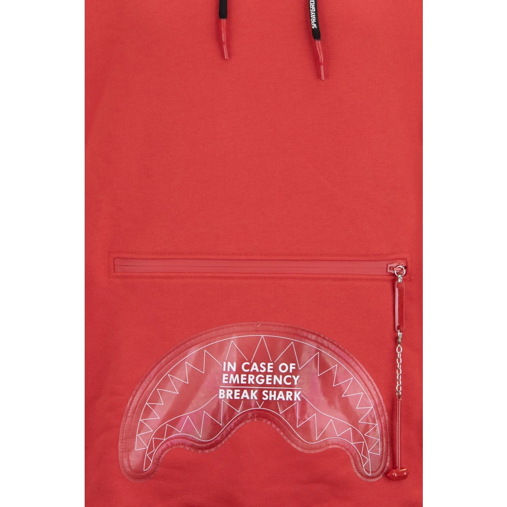 Sprayground Hoodie met ritssluiting zak Red Heren