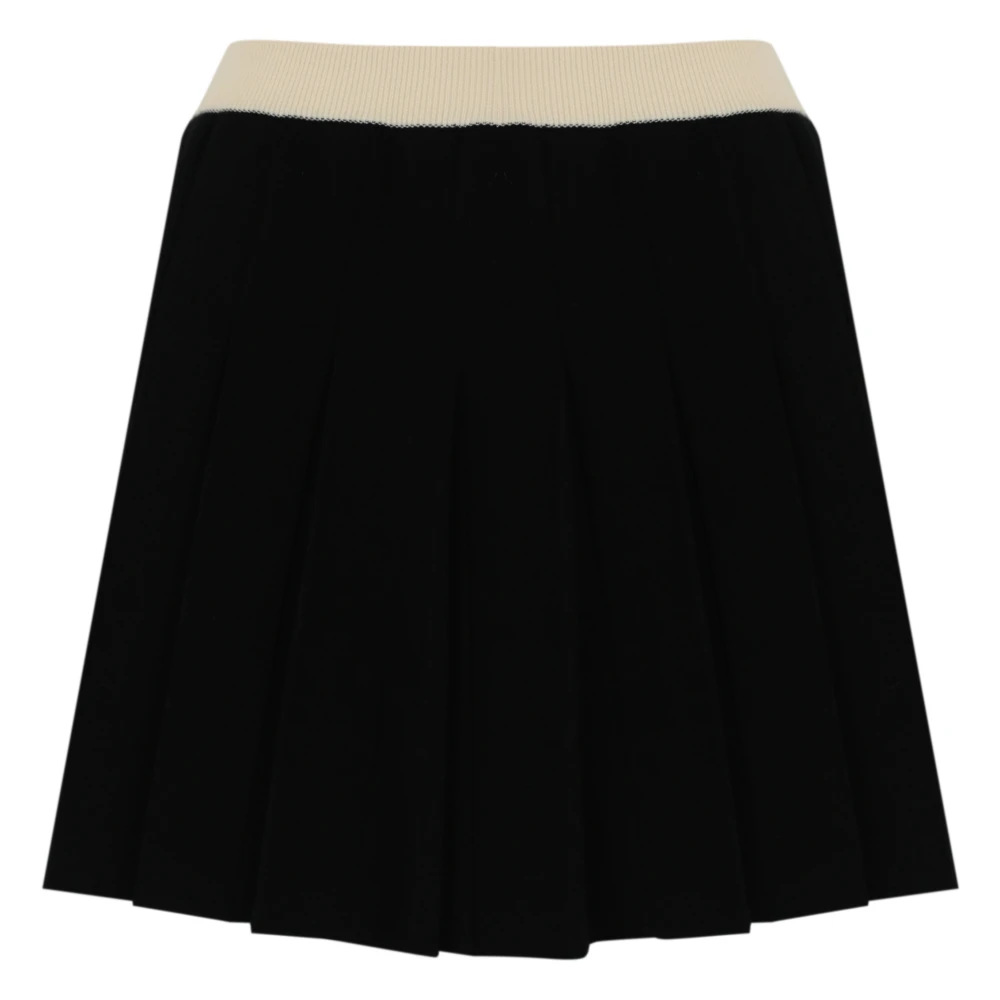 Max Mara Studio Zwarte viscose geplooide rok Black Dames