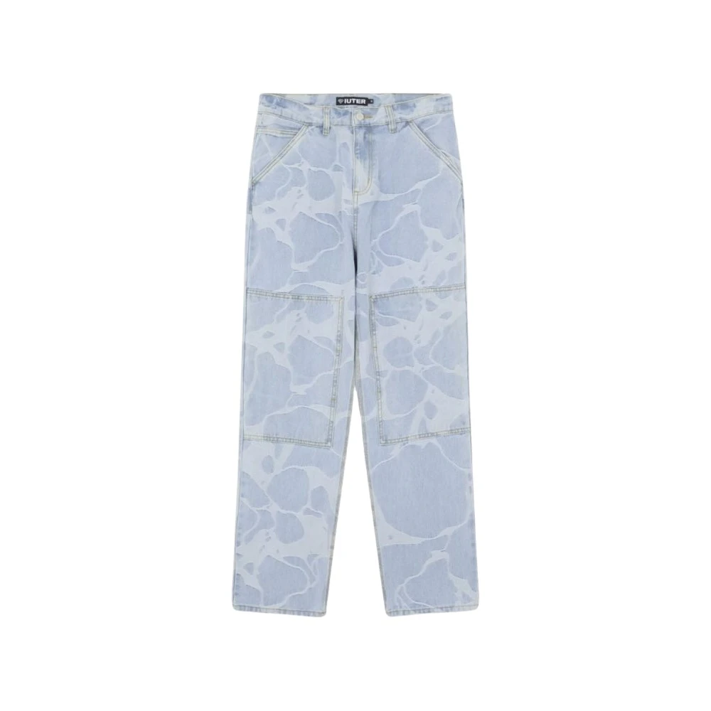 Iuter Marmer Jacquard Knie Pads Denim Jeans Blue