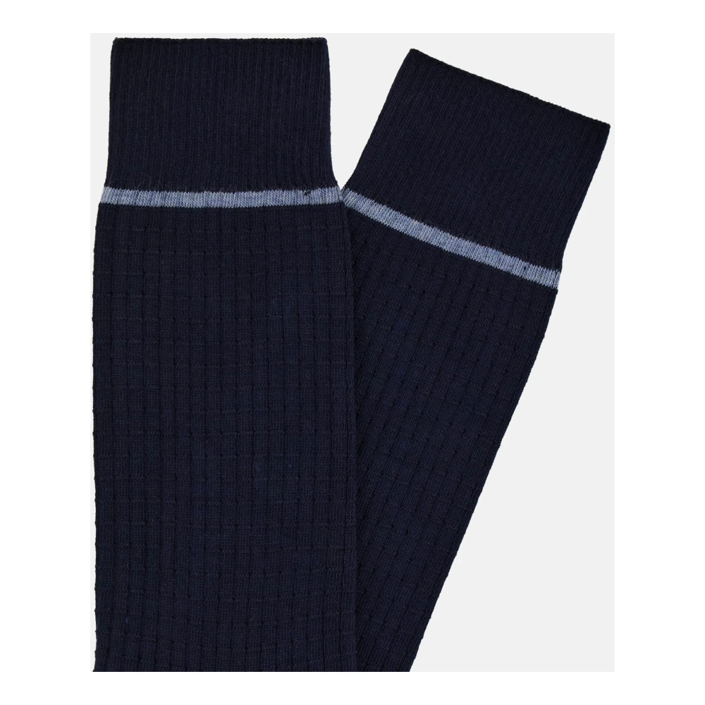 Boggi Milano Sokken van katoenmix Jacquard Blue Heren