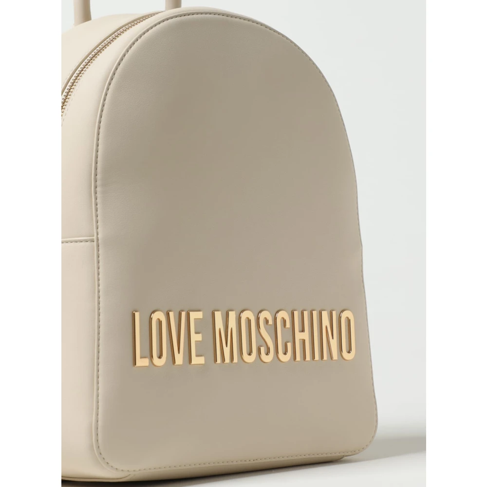 Love Moschino Ivoor Synthetische Rugzak voor Vrouwen Beige Dames