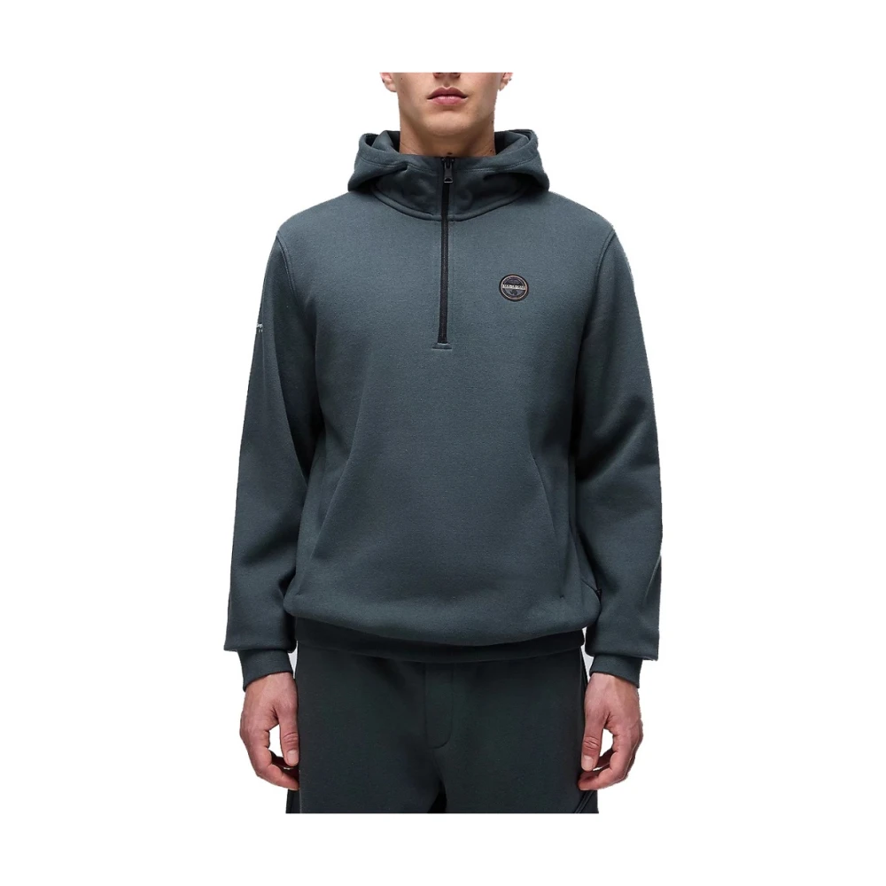 Napapijri Stijlvolle hoodies met badge detail Green Heren