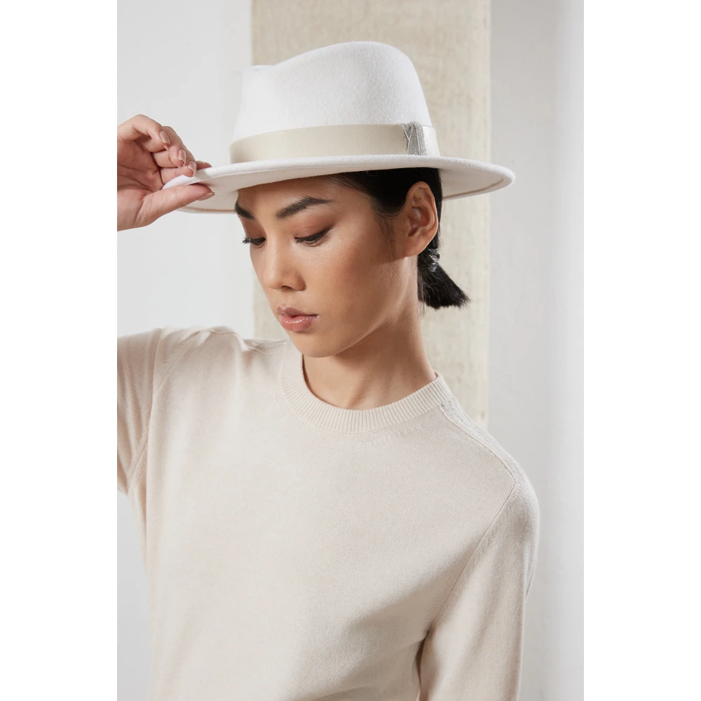 PESERICO Wollen vilten fedora White Dames
