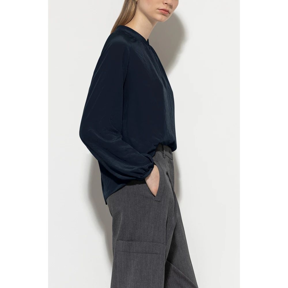 LUISA CERANO Midnight Blue Tuniek Blouse met Ruchedetails Blue Dames