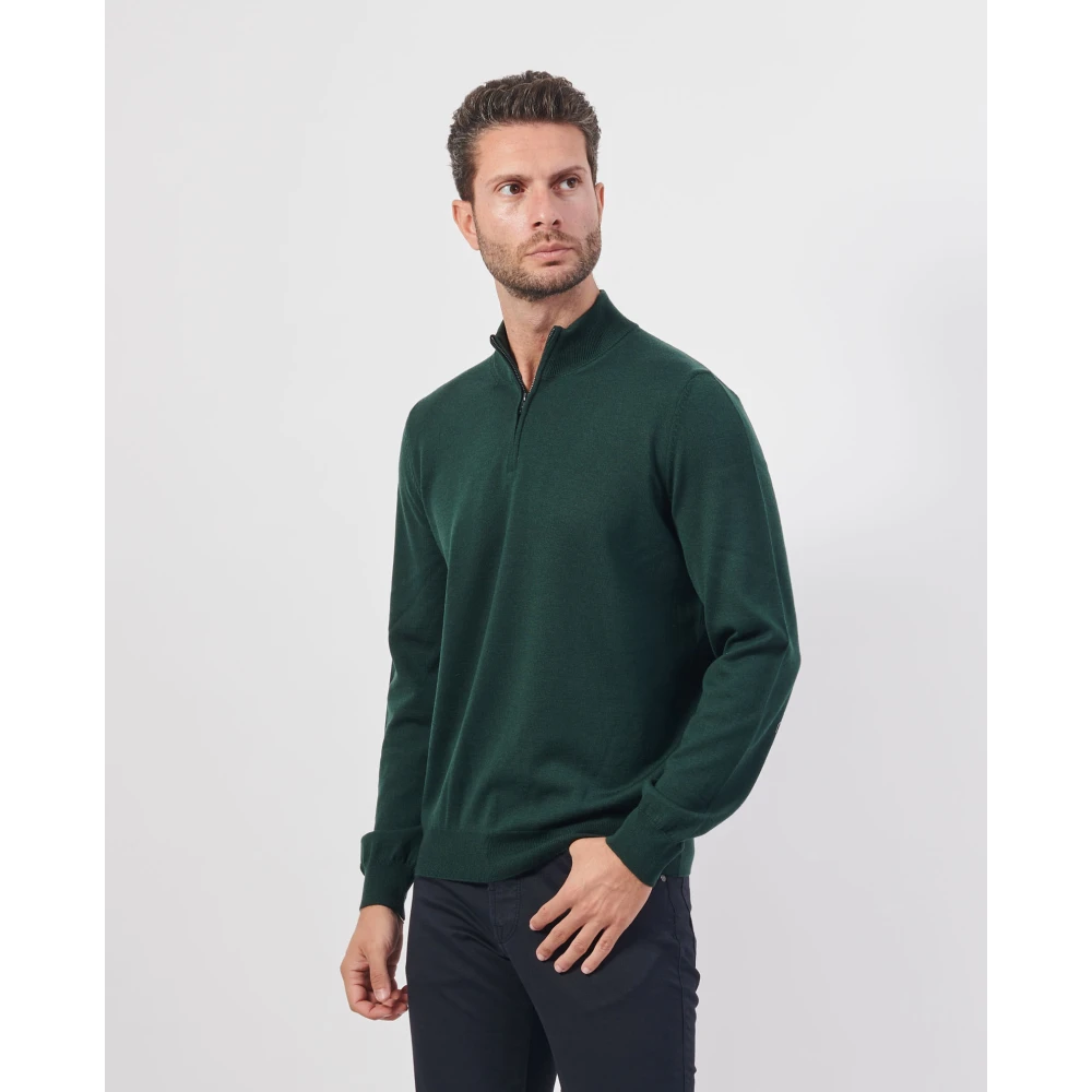 Hugo Boss Groene V-hals Trui Exclusieve Details Green Heren