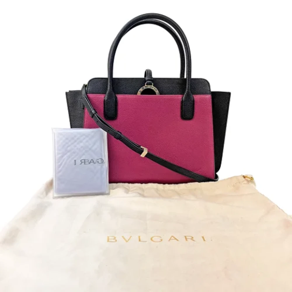 Bvlgari Vintage Pre-owned Leather handbags Red Dames