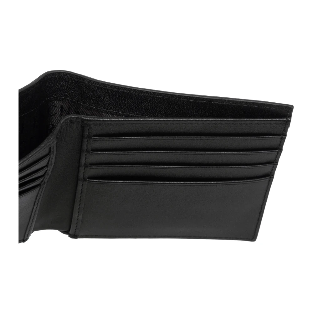 Armani Exchange Portemonnee met Logo Patroon en Kaartsleuven Black Heren