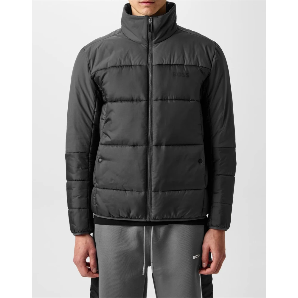 Hugo Boss Grijs Zwarte Pufferjas met ritssluiting Gray Heren