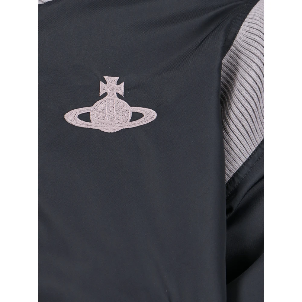 Vivienne Westwood Zwarte Bomberjack met Logo Borduursel Black Heren