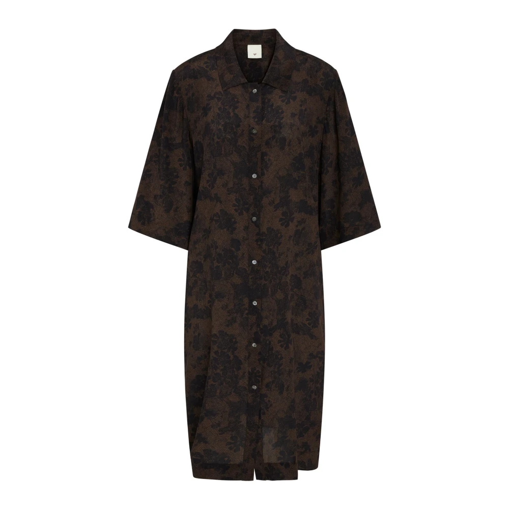 Heartmade Elegante Overhemdjurk Teak Brown Dames