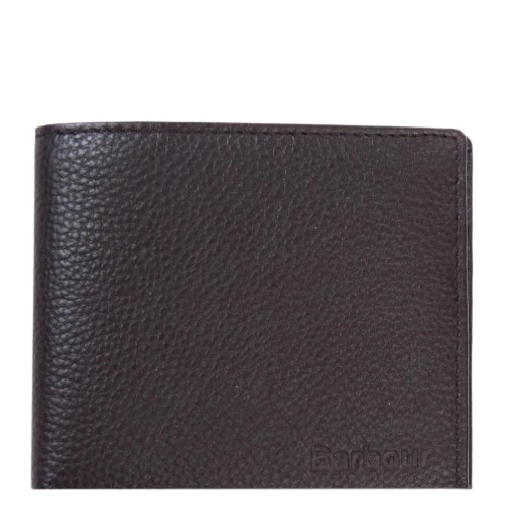 Barbour Leren Billfold Portemonnee Brown Heren