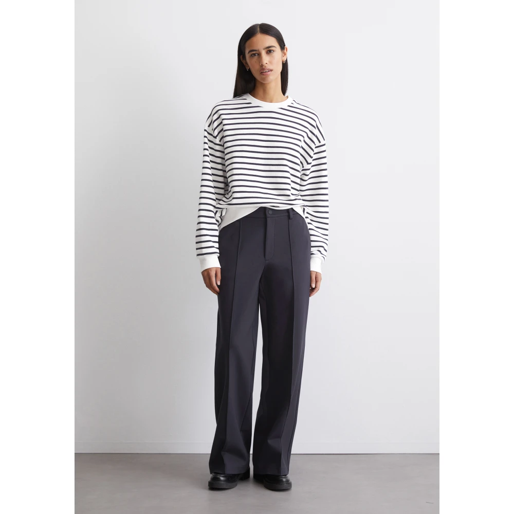 Marc O'Polo Jersey Straight Leg Broek Blue Dames