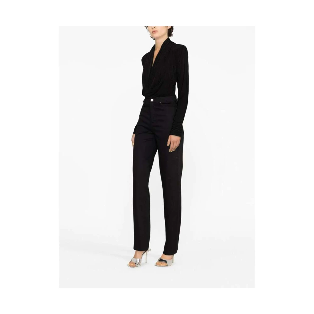 Rotate Birger Christensen Twill High Rise Broek Black Dames