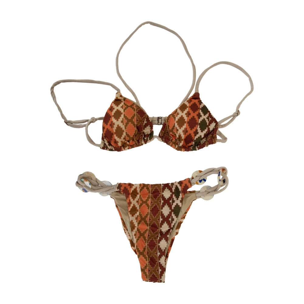 Me-Fui Women's Multicolor Glitter Bikini Set With Hook - Bikinis - L - Swimwear