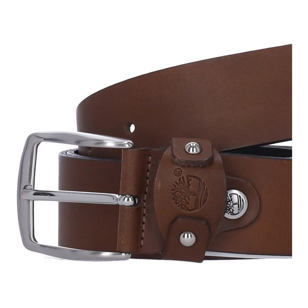 Timberland Koeienleren Riem met Metalen Gesp Brown Heren