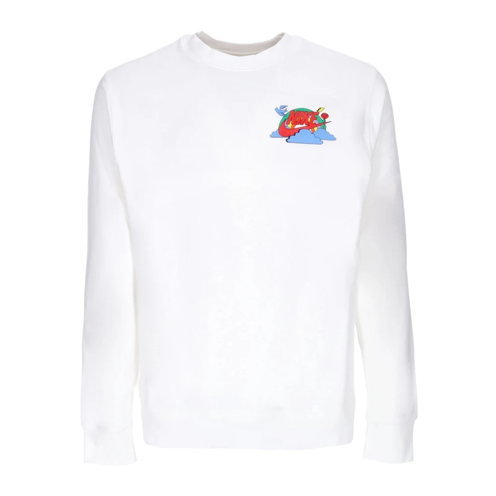 Nike Spirit Fleece Crewneck Sweatshirt Wit White Heren
