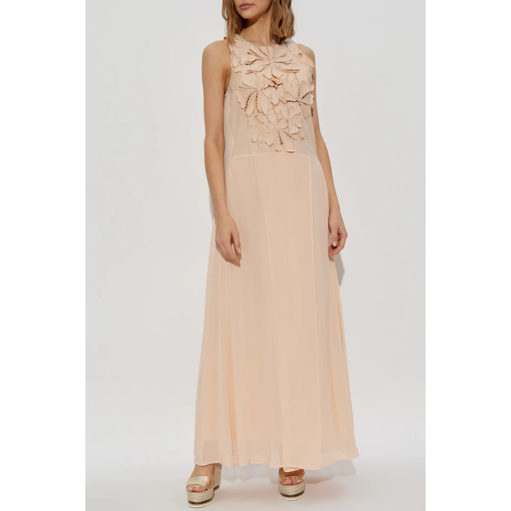 Forte Jurk met bloemenrand Pink Dames