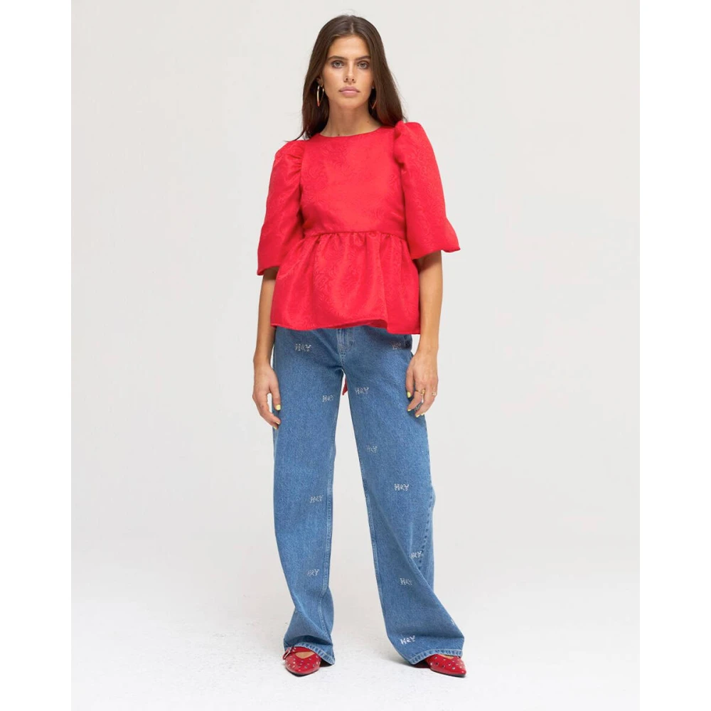 Harper & Yve Lange mouw top Vivian-Ls Red Dames