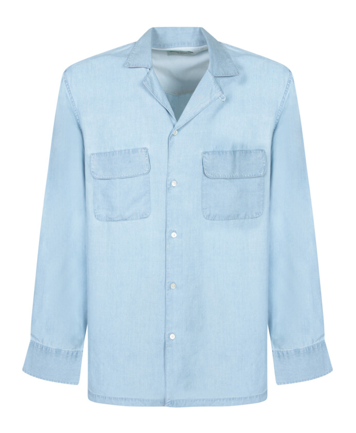 t-shirt-bleu-avec-col-pointu