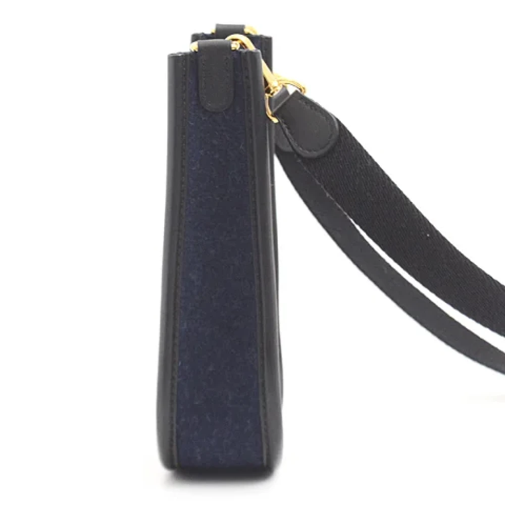 Hermès Vintage Pre-owned Canvas shoulder-bags Blue Dames