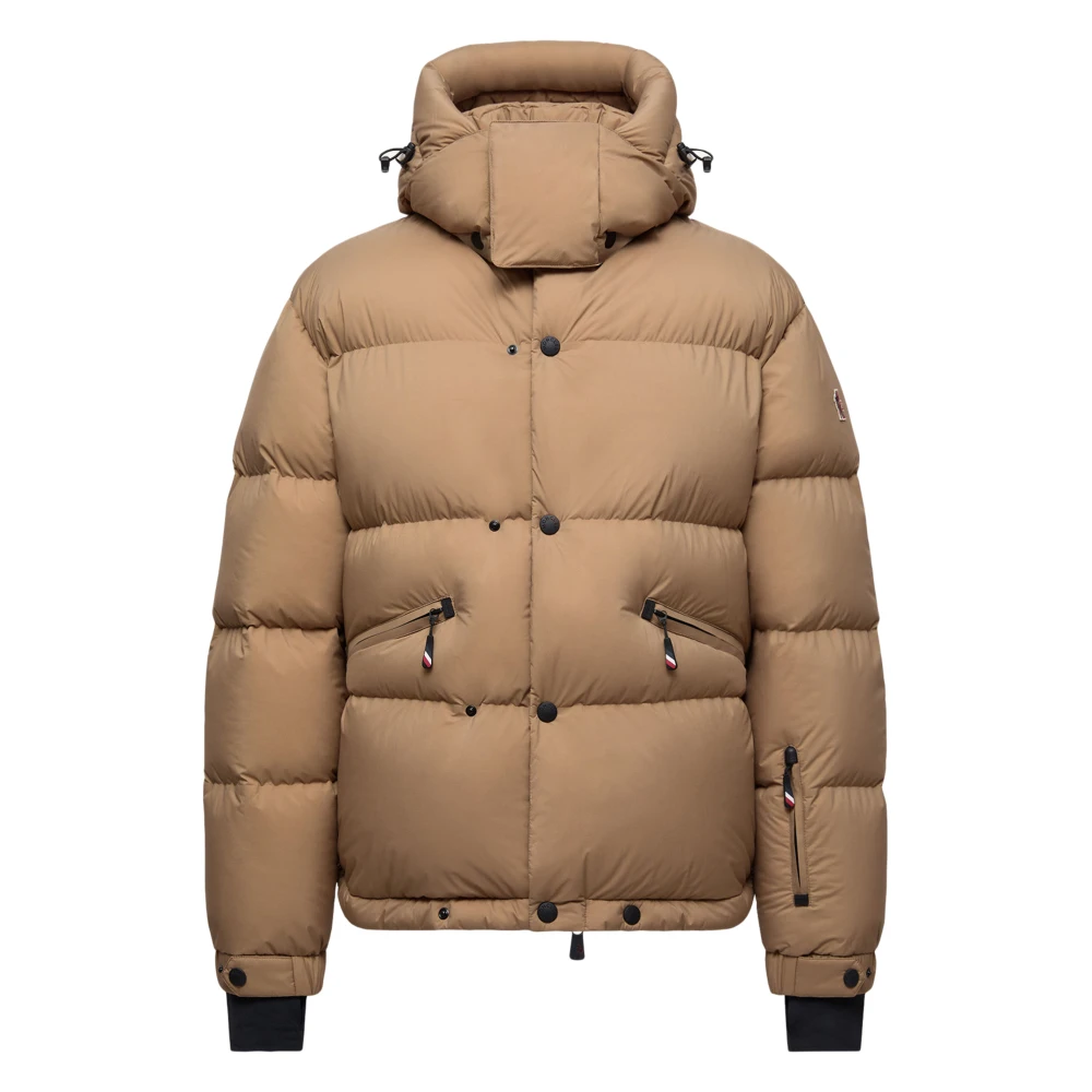 Moncler Men's Brown Winter Jackets, M, Coraia Hooded Down Ski Jacket
