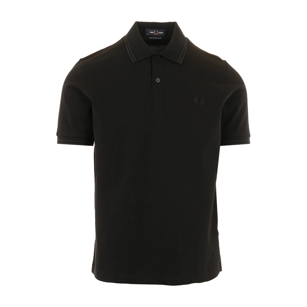Fred Perry Men's Black Polo Shirts, L, Twin-Tipped Polo Shirt