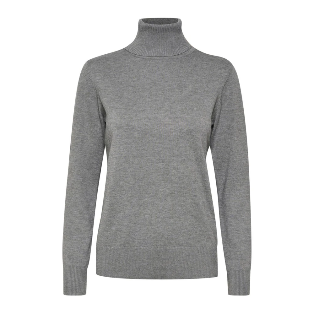 Saint Tropez MilaSZ Rollneck Pullove Sweater Mist Grey Gray Dames