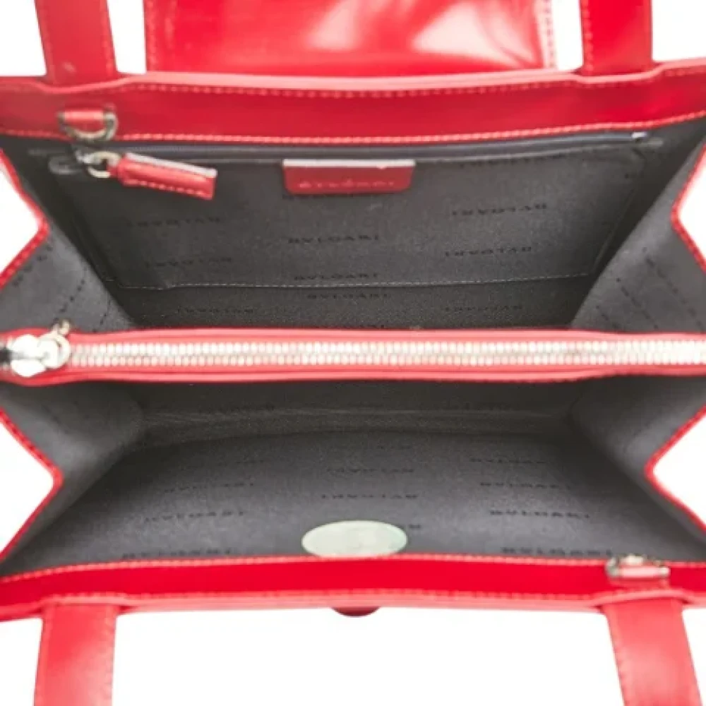 Bvlgari Vintage Pre-owned Leather handbags Red Dames