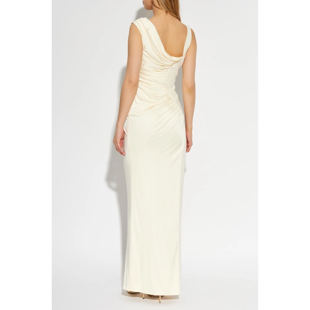 Versace Jurk met een voorsplit Beige Dames