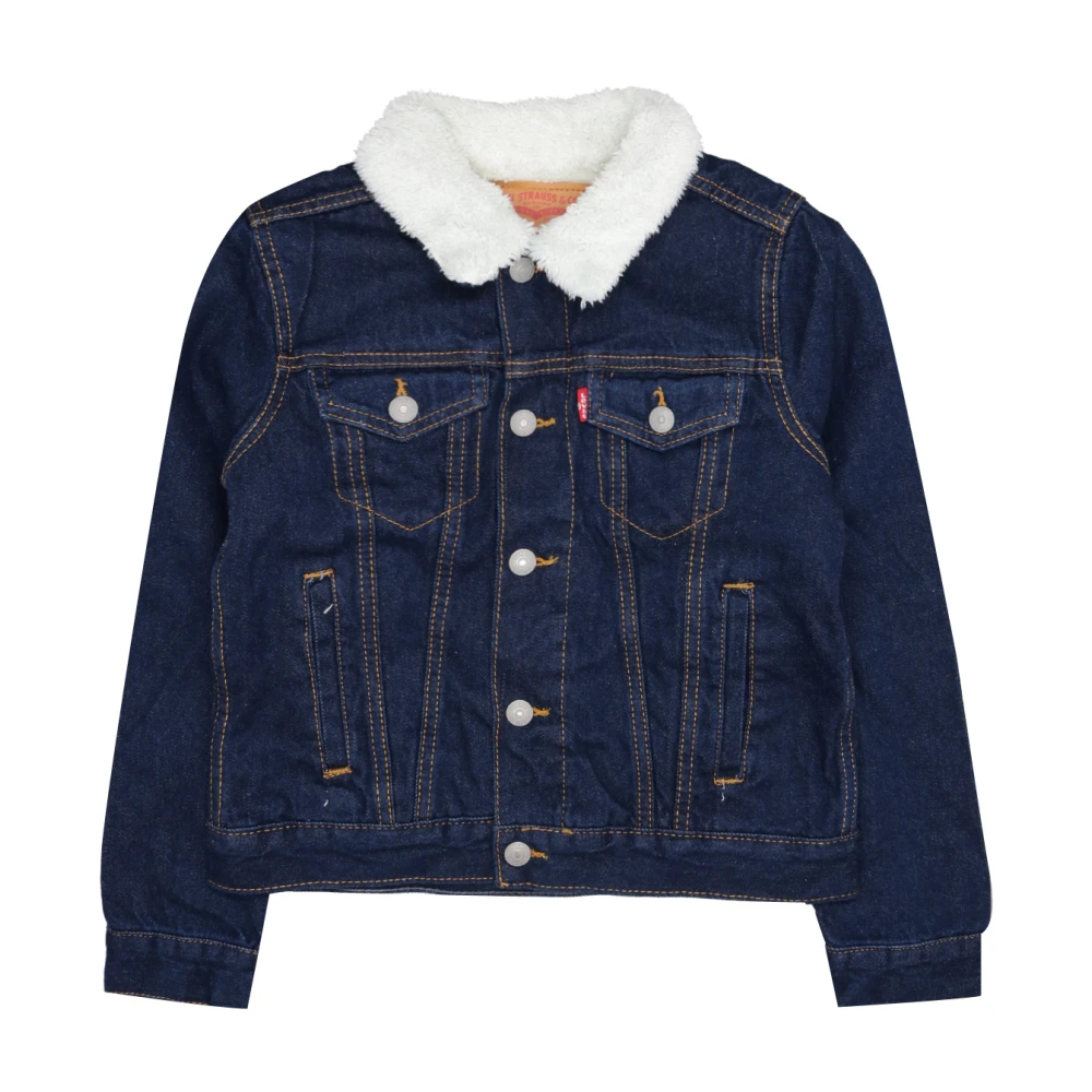 Levi's Klassisk Denim Shearling Krage Jacka Blue, Pojke