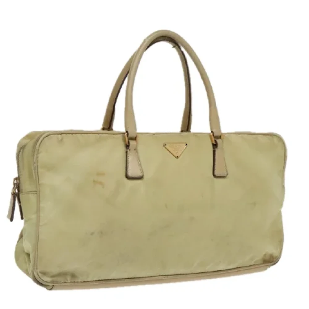 Prada Vintage Pre-owned Nylon prada-bags Beige Dames