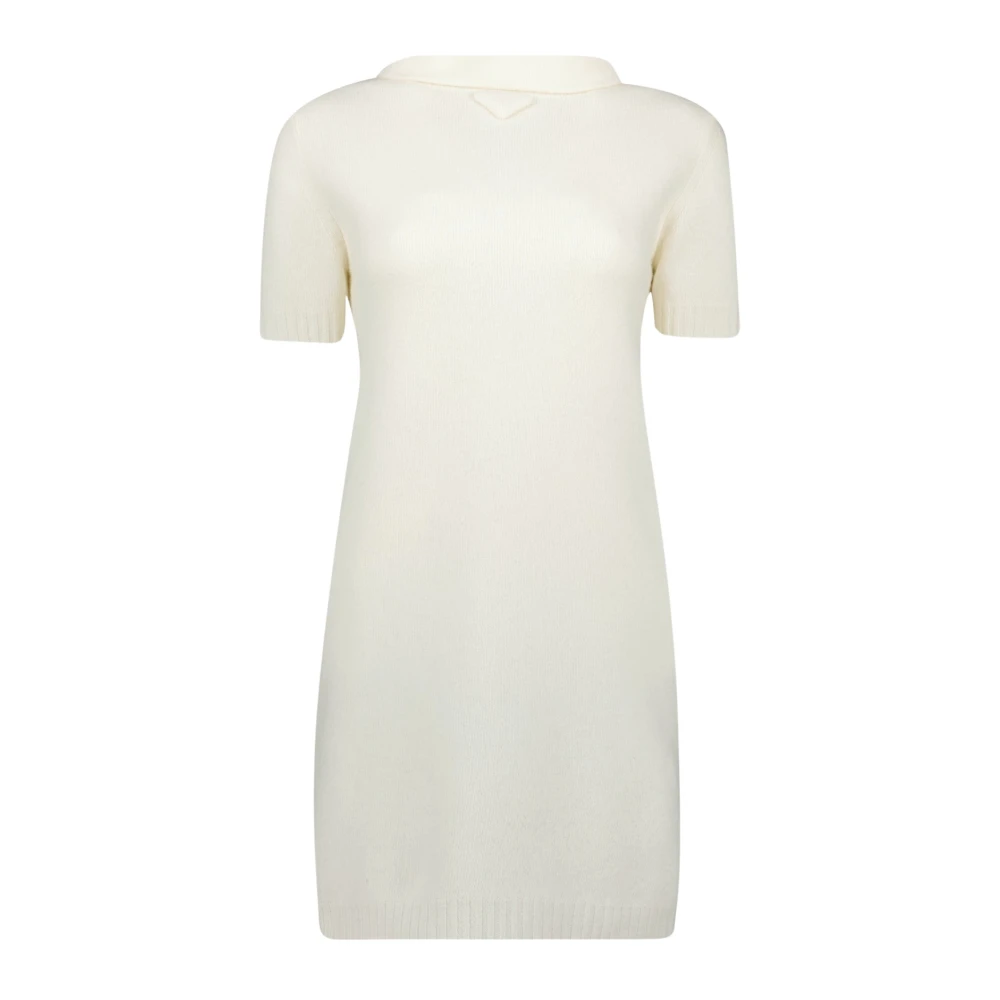 Prada Elegante Wollen Jurk Lente-Zomer 2025 White Dames