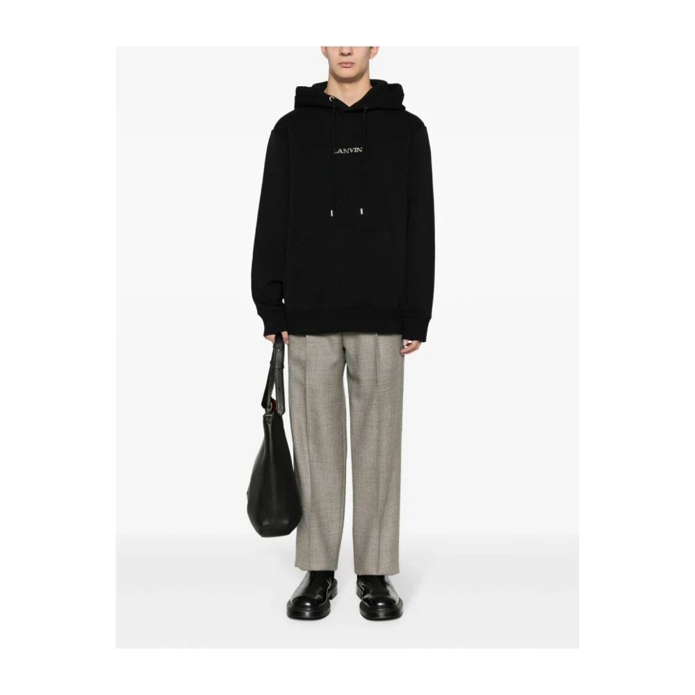 Lanvin Zwarte Hoodie voor Mannen Black Heren