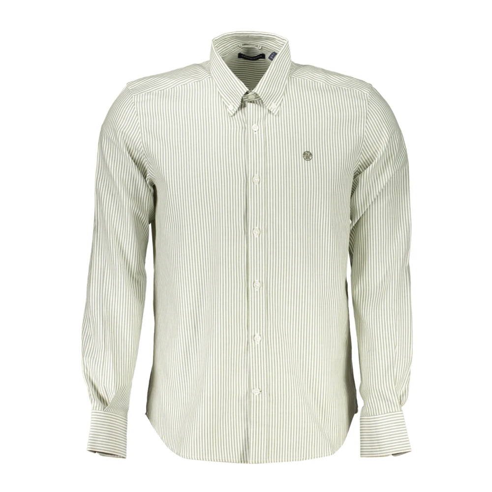 North Sails Gestreept overhemd met button-down kraag White Heren