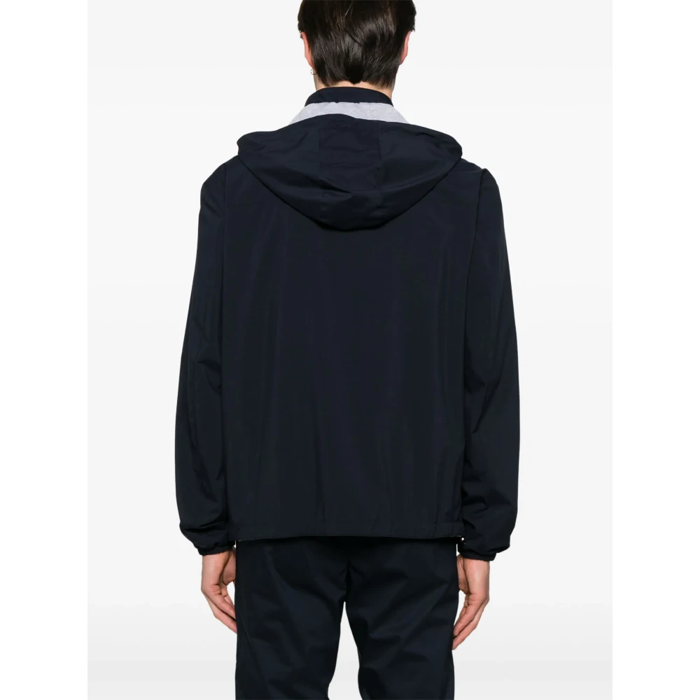 Corneliani Omkeerbare Polyester Jas met Ritssluiting Blue Heren