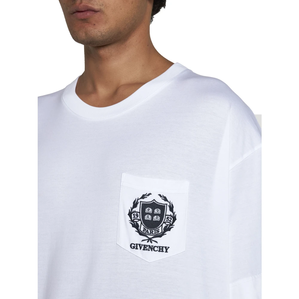 Givenchy Casual T-shirt met korte mouwen en zak White Heren