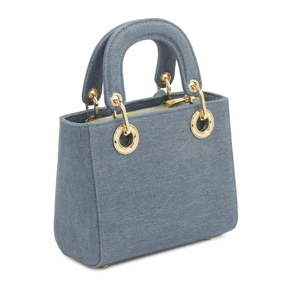 Kazar Kleine stijve denim stoffen handtas Blue Dames